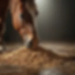 A horse enjoying a meal with psyllium powder sprinkled on top.