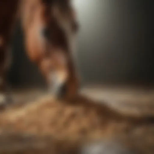 A horse enjoying a meal with psyllium powder sprinkled on top.