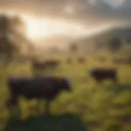 Scenic landscape for cattle farming
