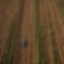Aerial view of diverse agricultural fields showcasing crop rotation