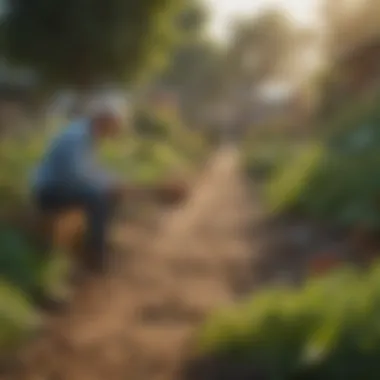 A lush community garden promoting local food production