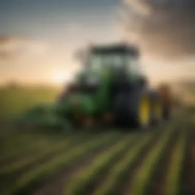 Cutting-Edge Technology A close-up of John Deere machinery showcasing modern technology