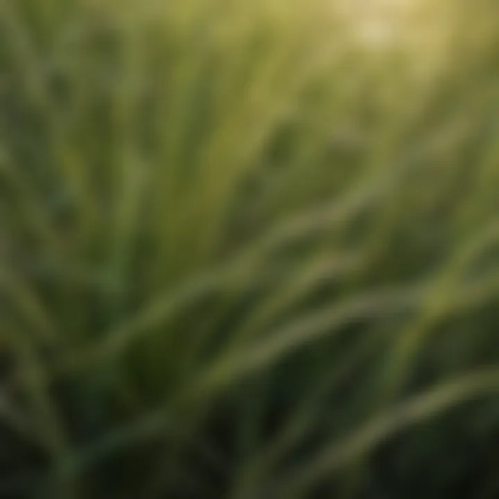 Close-up view of Bahia grass blades showing their texture and color.