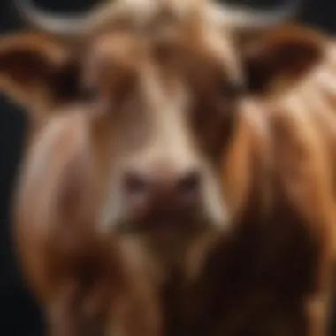 High-Quality Beef Breed Close-up of a high-quality beef breed showcasing its muscular build