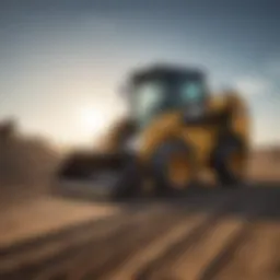 A powerful skid steer maneuvering on a construction site