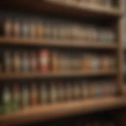 A variety of vole killer poisons displayed on a shelf, showcasing different brands and formulations.
