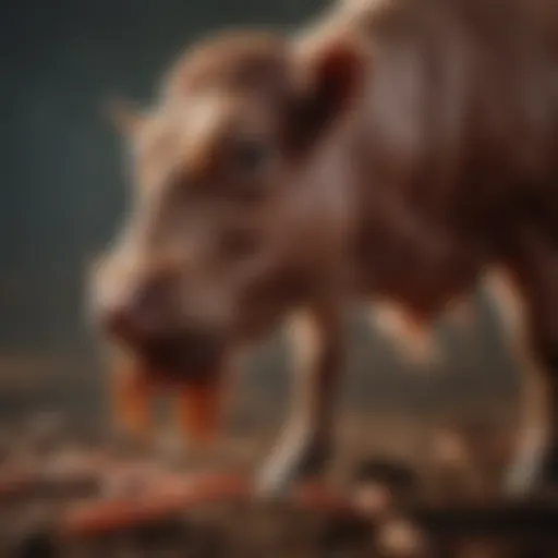 Diverse types of worms affecting cattle