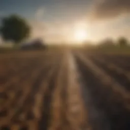 A farmland landscape showcasing sustainable farming techniques.
