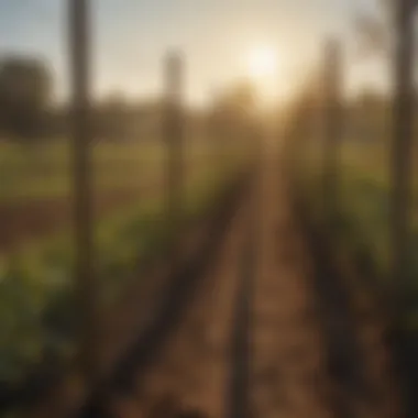Sustainable Farming with Bird Fencing Nets A thriving crop protected by bird fencing nets in a sustainable farm