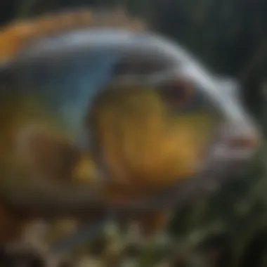 Close-Up of Bluegill Fish A close-up of bluegill fish, showcasing their vibrant colors and features.