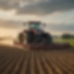 Bourgault airseeder in action in a field