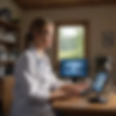 Telemedicine Enhancing Healthcare Access A healthcare professional using telemedicine tools in a rural clinic.