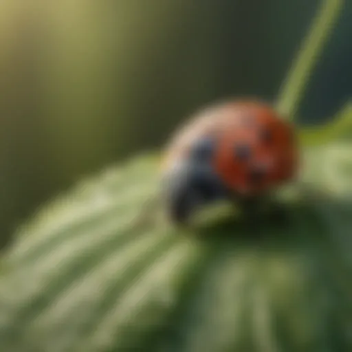 Close-up of a beneficial ladybug on a leaf