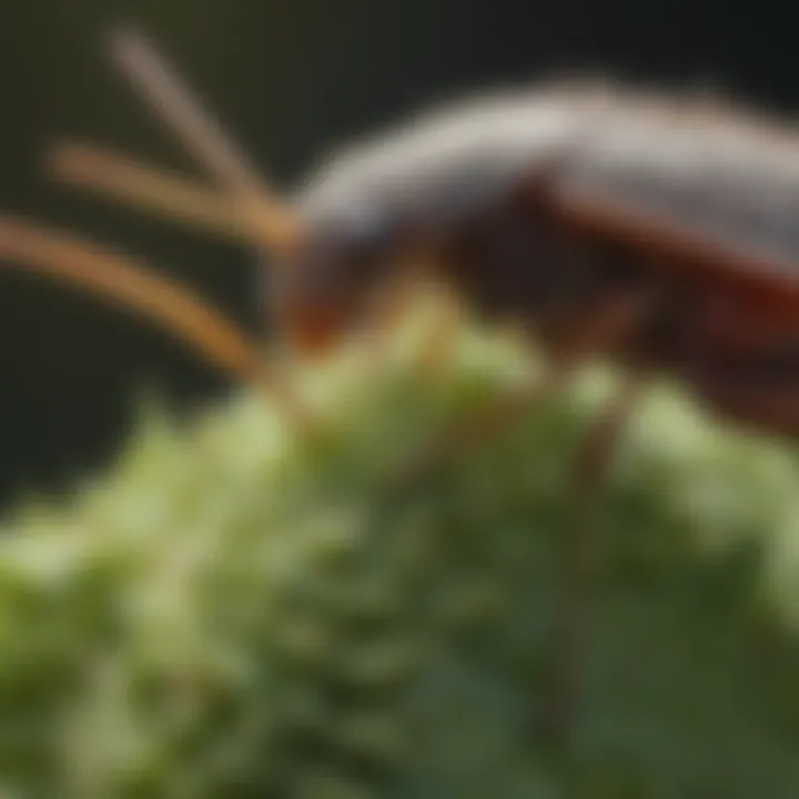Illustration of harmful aphids infesting a plant