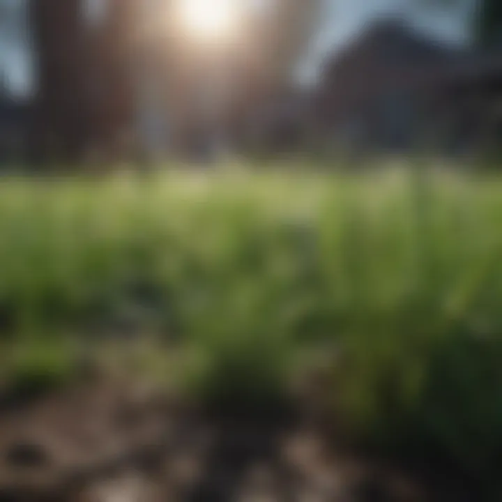 Healthy grass thriving in cold conditions
