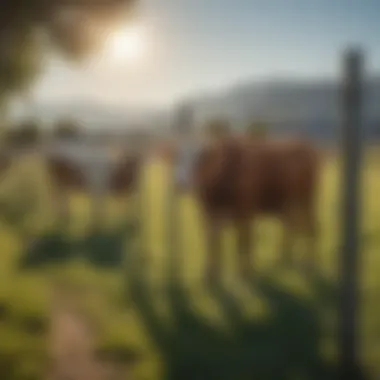 Cattle grazing near a solar electric fence