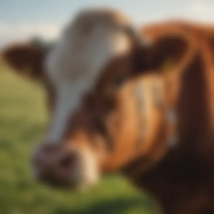 Cattle grazing with ear tags visible