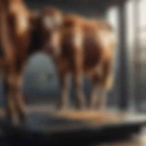 Advanced cattle weigh platform displaying results