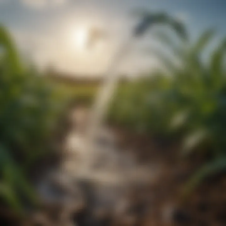 Visual representation of improved crop yield attributed to clean water management