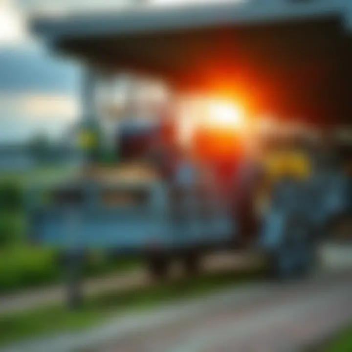 Heavy-duty landscape trailer loaded with equipment