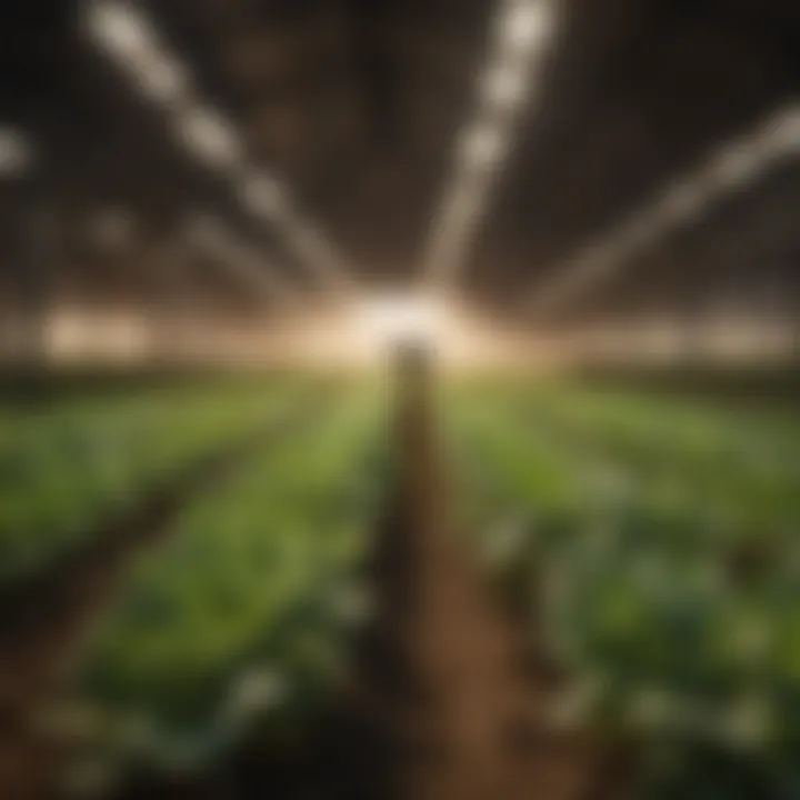 Illustration demonstrating the benefits of full spectrum lights for sustainable agriculture