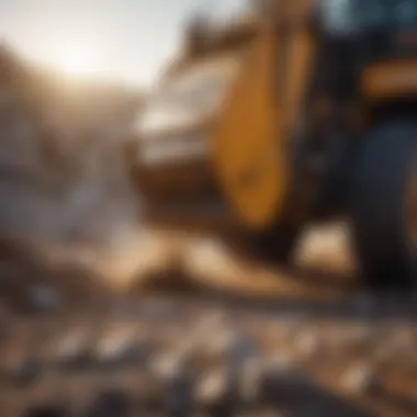 Rock crusher attachment in action, efficiently crushing rocks in a construction site