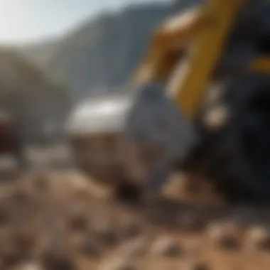 Close-up view of rock crusher attachment showcasing its cutting edge technology