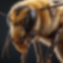 Detailed anatomy of a honey bee showcasing its key biological structures.