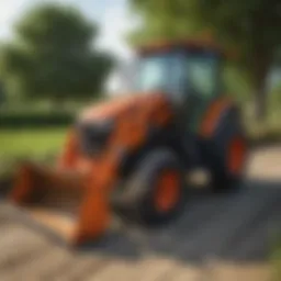 Versatile bucket attachment for Kubota tractors displaying various features