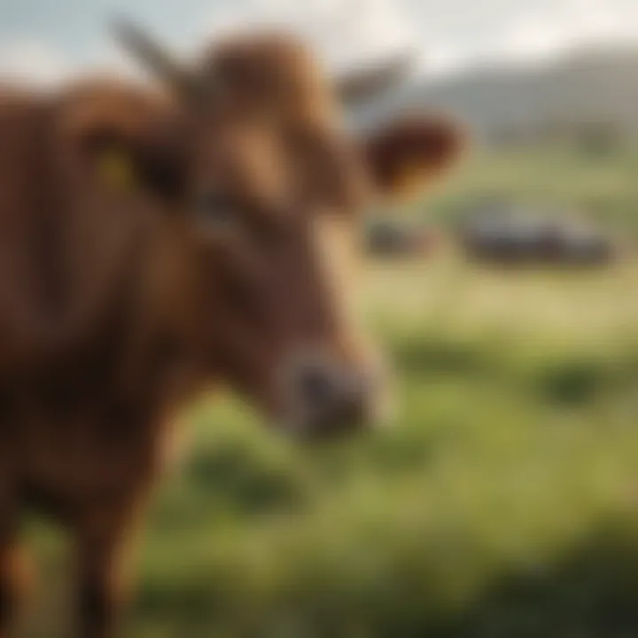 Cattle grazing in a healthy pasture