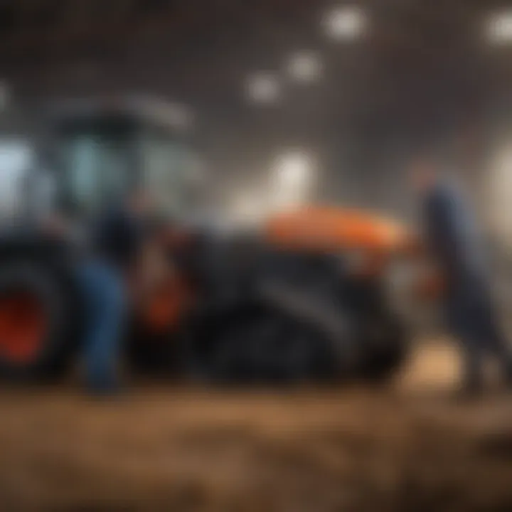 Agronomist reviewing cold planer rental options