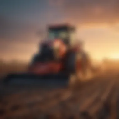 Cold Planer Operating on Farmland Cold planer in action on agricultural land