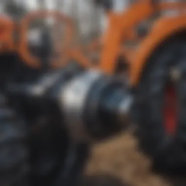 Cold Planer Attachment Overview Close-up of cold planer attachment on a tractor