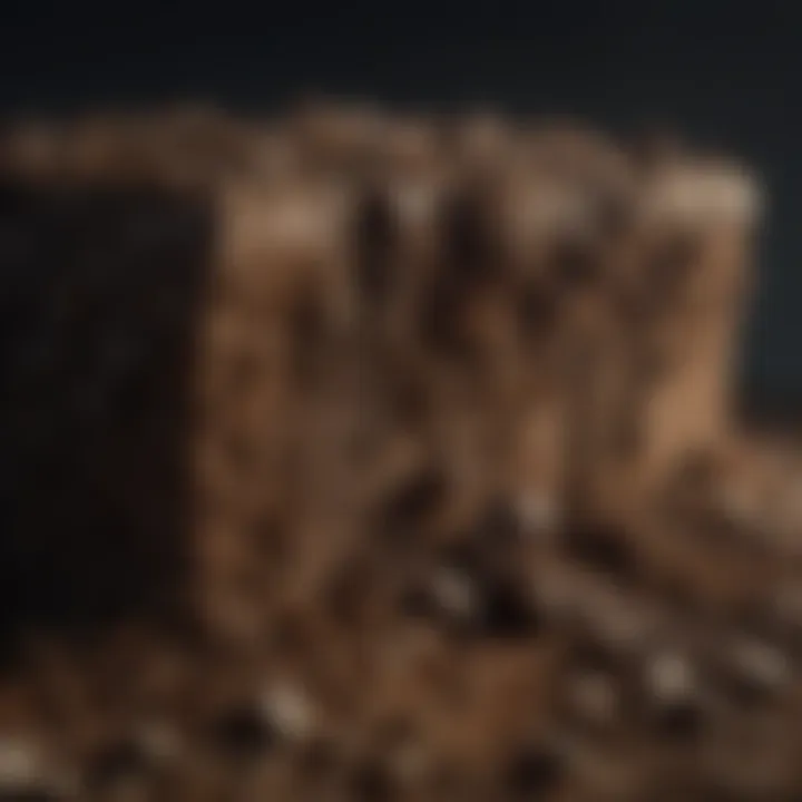 Detailed view of soil condition after cold planing