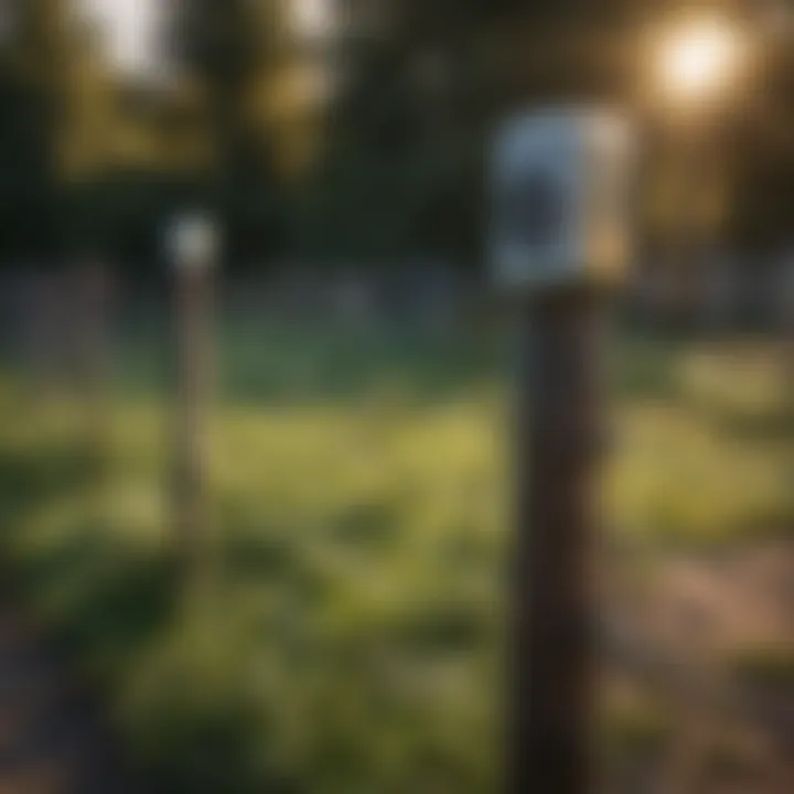 Close-up of installation components for an electric fence
