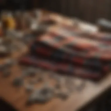 Essential horse blanket repair parts displayed on a wooden table