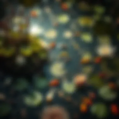 Diversity and Balance in Pond Ecosystem A balanced ecosystem showcasing various pond organisms.