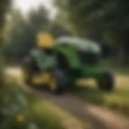 John Deere mower with oil can