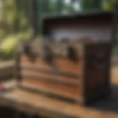 Durable Small Tool Chest for Outdoors A small tool chest made of durable materials suitable for outdoor use.