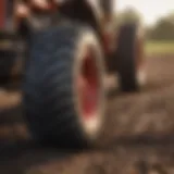 Tractor tires on a Minnesota farm showcasing diverse soil conditions