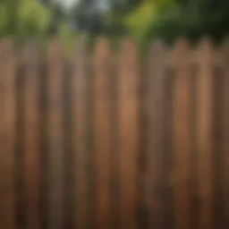 Detailed view of wood water protection spray application on a garden fence