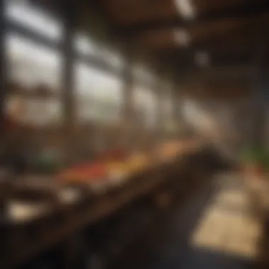 A modern farming shop showcasing a variety of agricultural tools