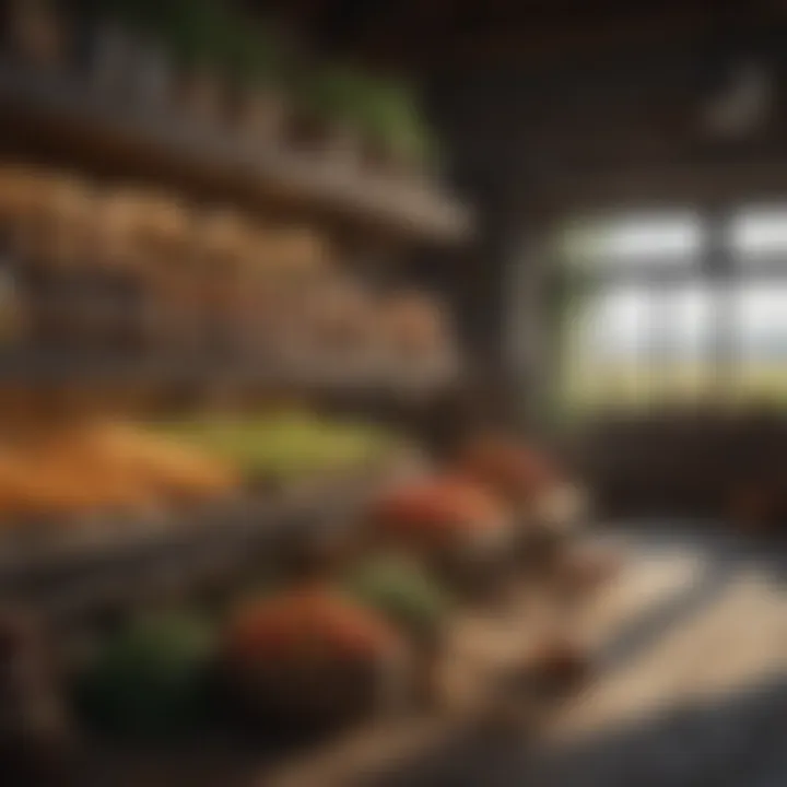 An assortment of sustainable farming products on display