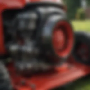 Close-up of Craftsman mower engine technology