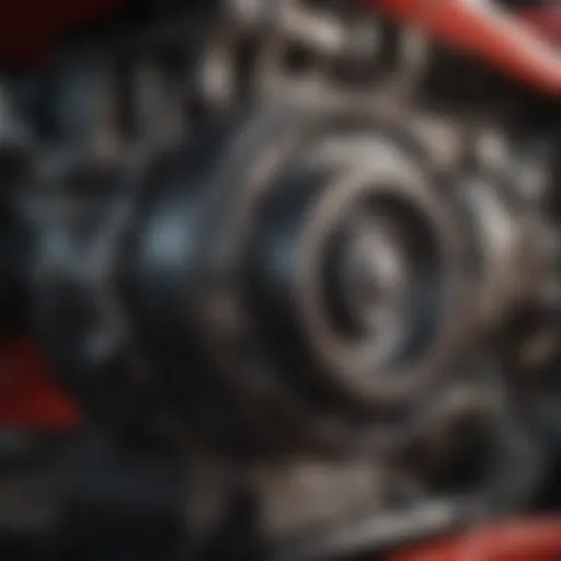 A close-up view of a Craftsman tractor showcasing its powerful engine.