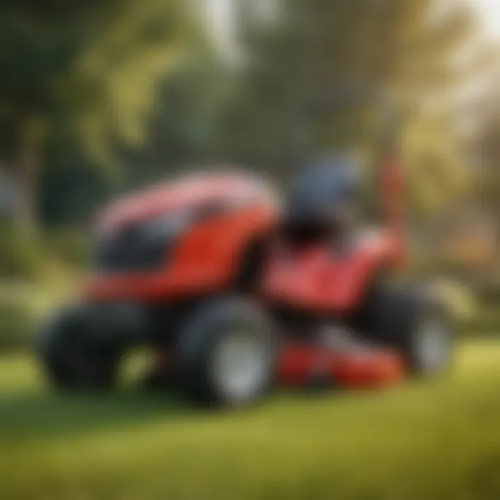 Various models of Craftsman riding lawn mowers displayed