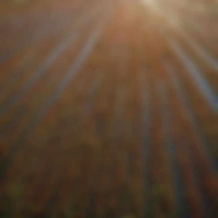 Aerial view of expansive crawfish fields in Louisiana.