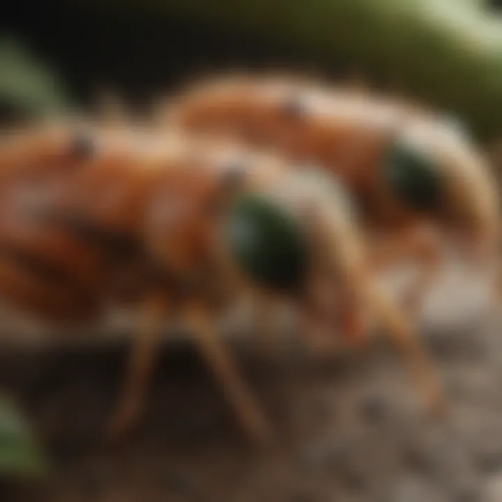 Close-up view of Cucumeris mites feeding on pests