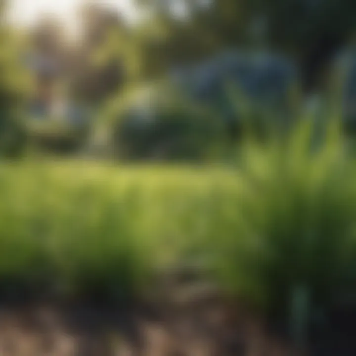 Healthy grass variety flourishing in a garden