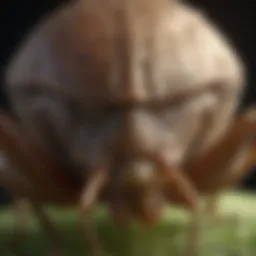 Close-up of a stink bug displaying its unique physical features